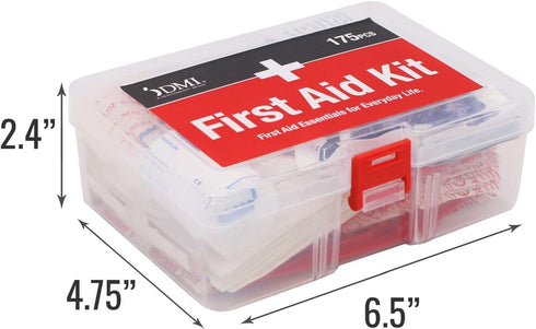 DMI 175-Piece First Aid Kit for Minor Injuries, Cuts and Scrapes, All-Purpose, Portable and Convenient, Includes Bandages, Injury Treatment, Dress...